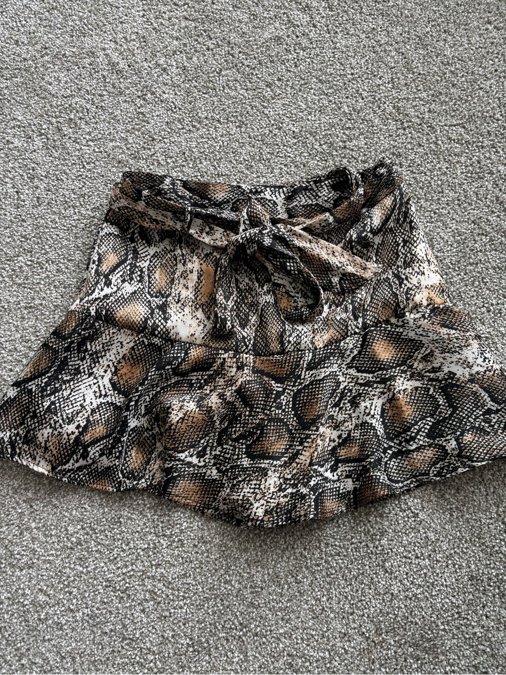 Skort Snake-Print Tie-Waist - Brown/Black
